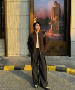 Áo Khoác Kaki Form Crop Thương Hiệu B Brown